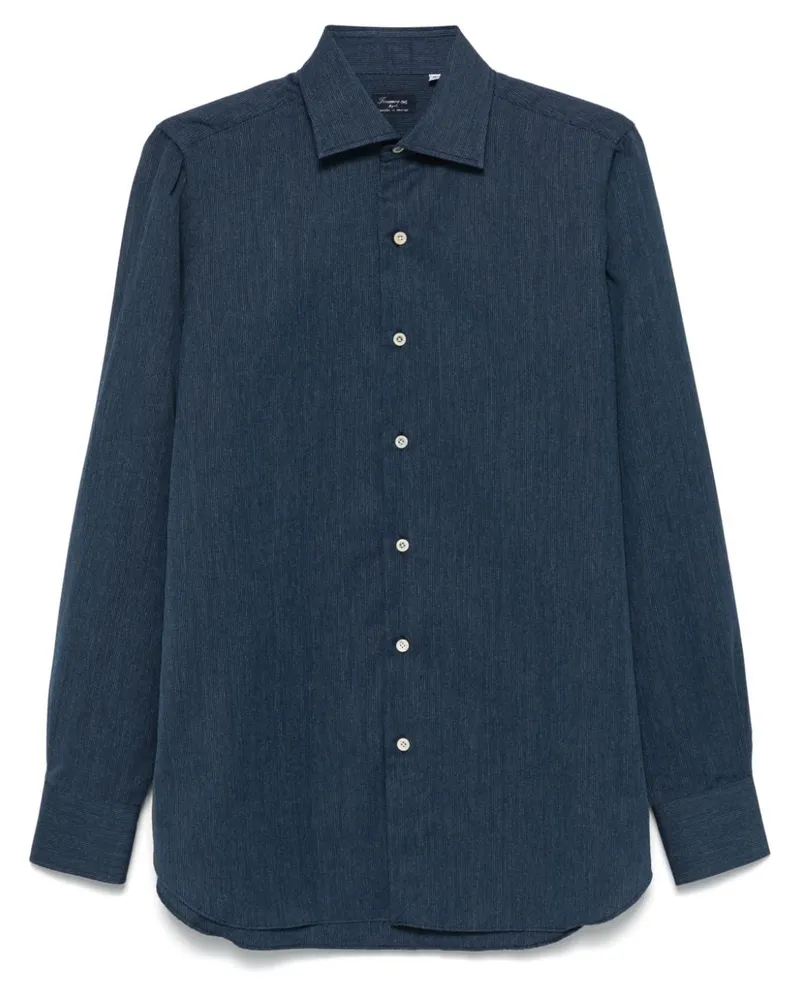 Finamore 1925 Gestreiftes Hemd - Blau Blau