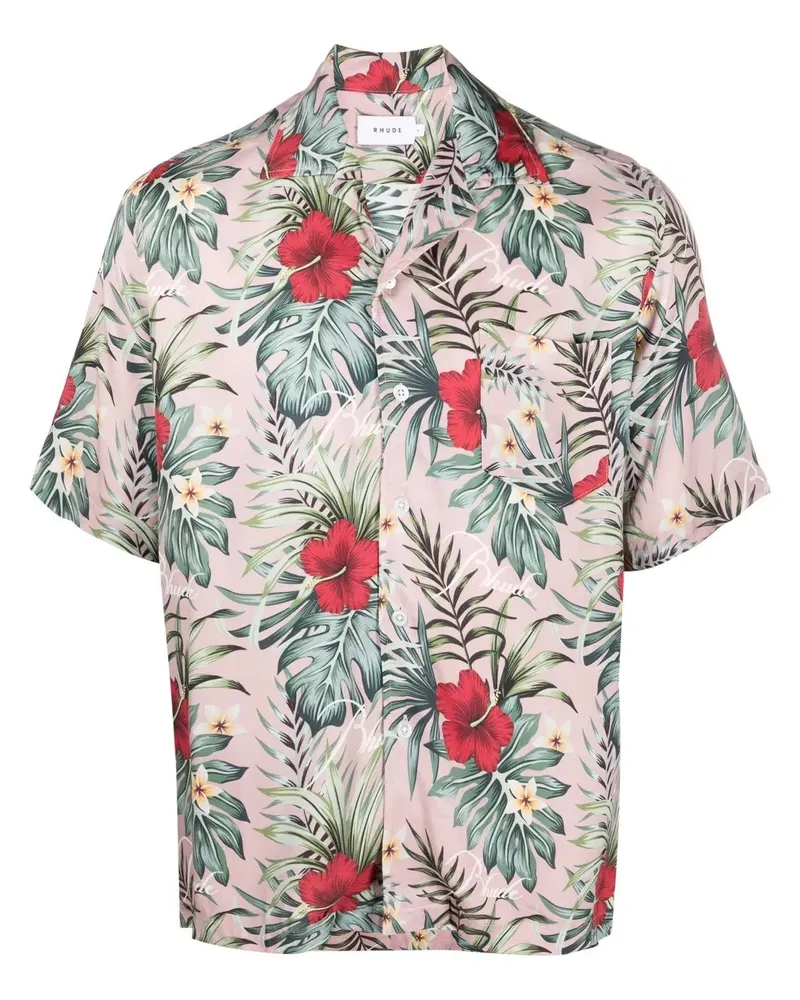 RHUDE Hemd mit Blumenmuster - Rosa Rosa