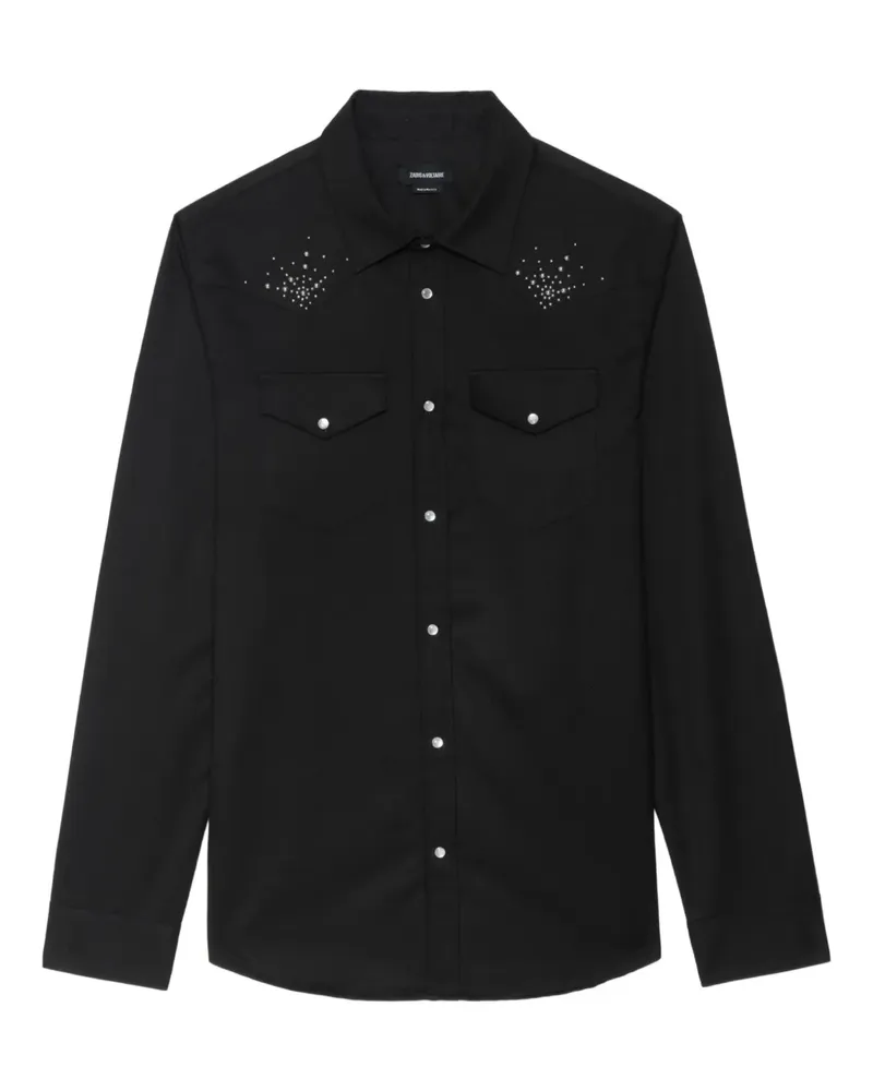 Zadig & Voltaire Saby Hemd mit verzierter Tasche - Schwarz Schwarz