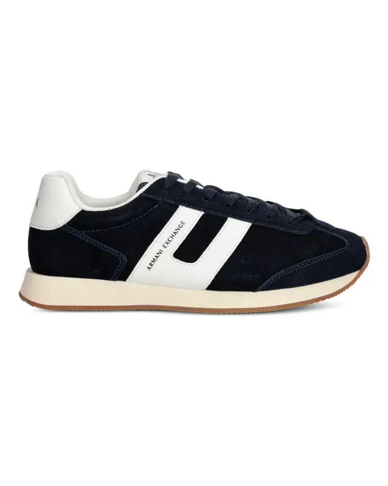 Armani Exchange logo-print panelled sneakers - Blau Blau