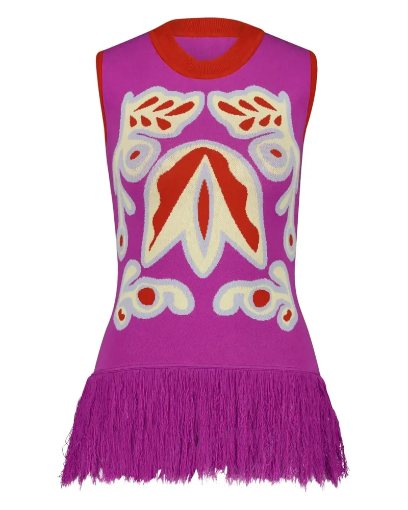 PAULA Tina Bellflower Jacquard-Tanktop - Rosa Rosa
