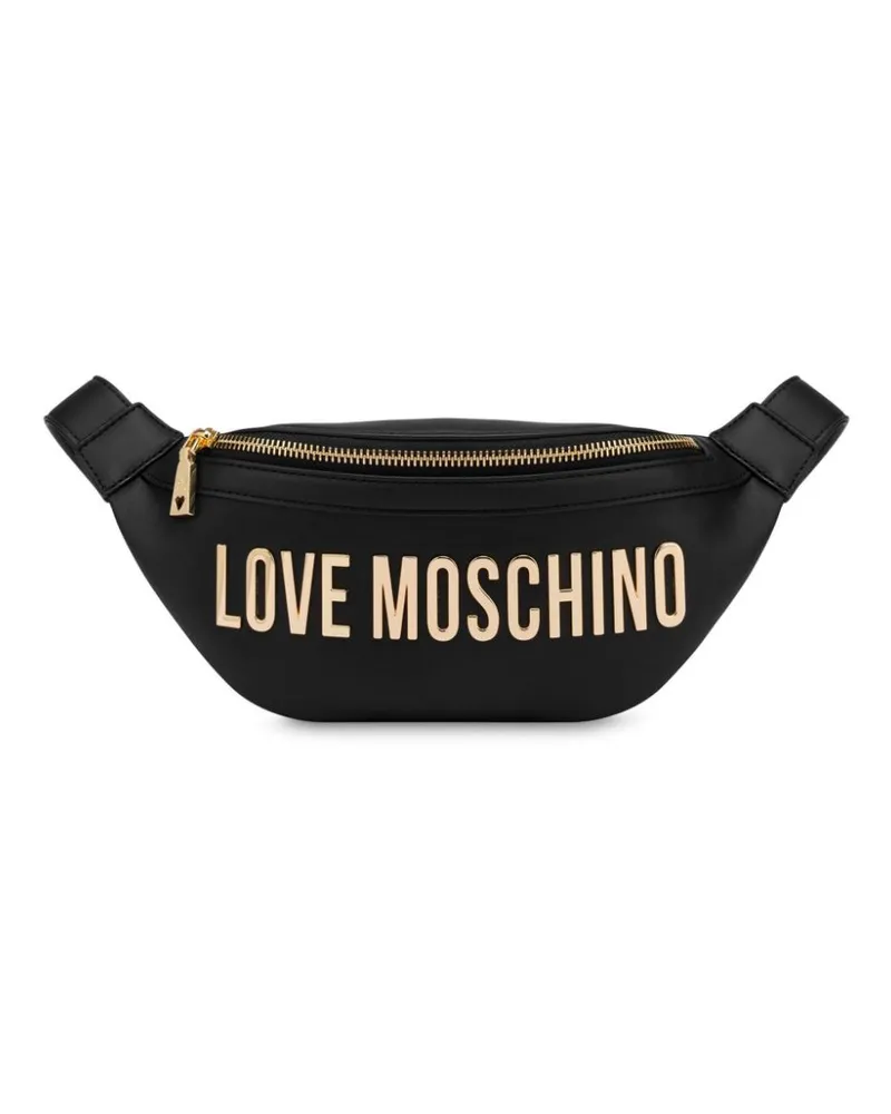 Moschino Gürteltasche mit Logo-Schild - Schwarz Schwarz
