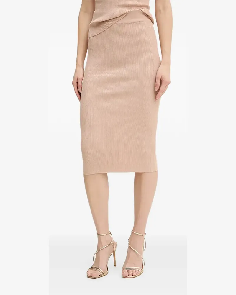 Armani Exchange Gestrickter Midirock - Rosa Rosa