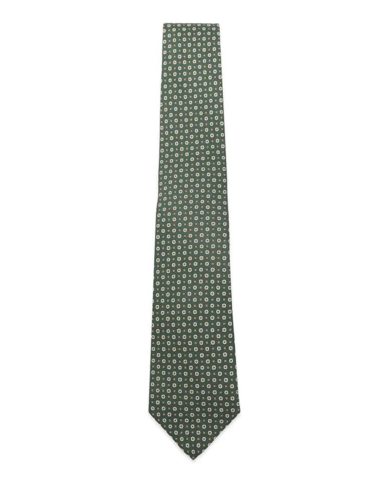 Kiton Krawatte mit Blumenprint - Grün Grün