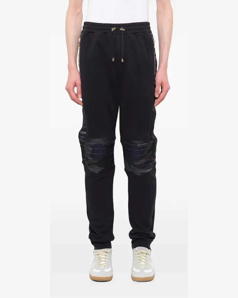 Balmain camouflage panel trackpants - Blau Blau
