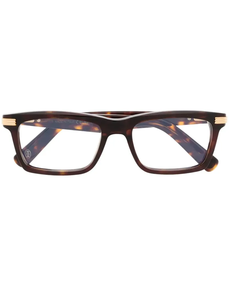 Cartier Eckige Brille mit Gravur - Braun Braun