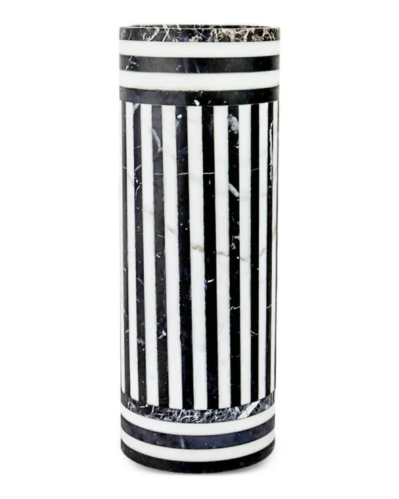 Editions Milano Bloom 2 Vase aus Marmor 15cm - Schwarz Schwarz