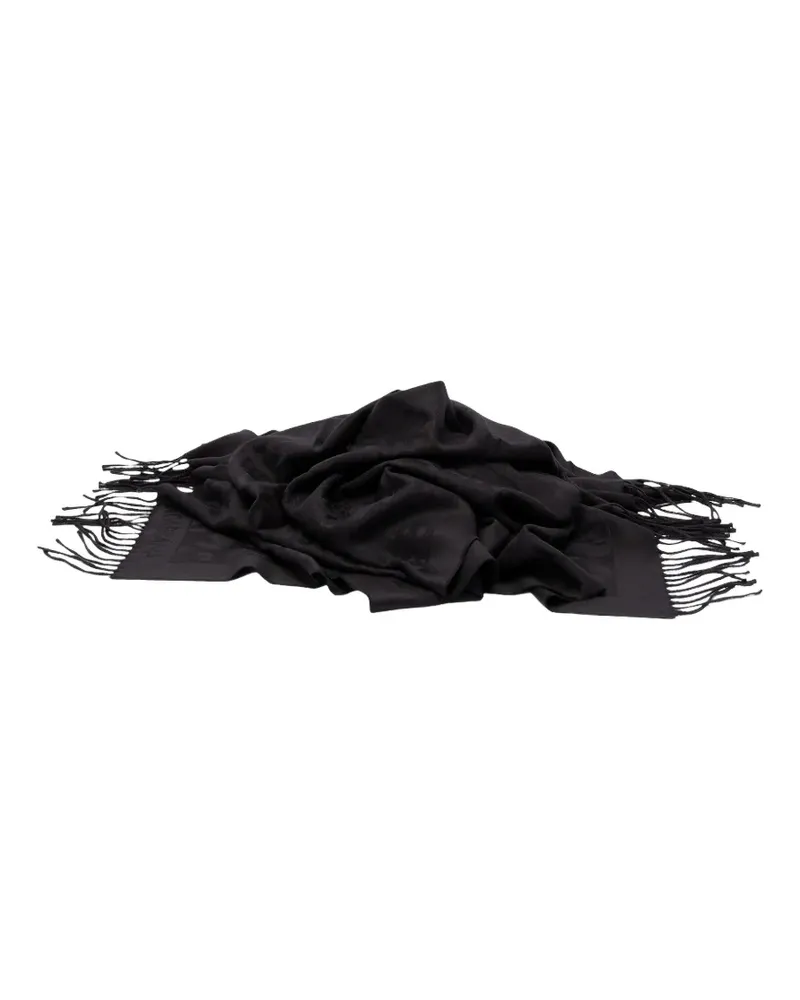 Dolce & Gabbana leopard-jacquard fringed scarf - Schwarz Schwarz