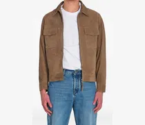 Wildlederjacke mit Klappentasche - Braun