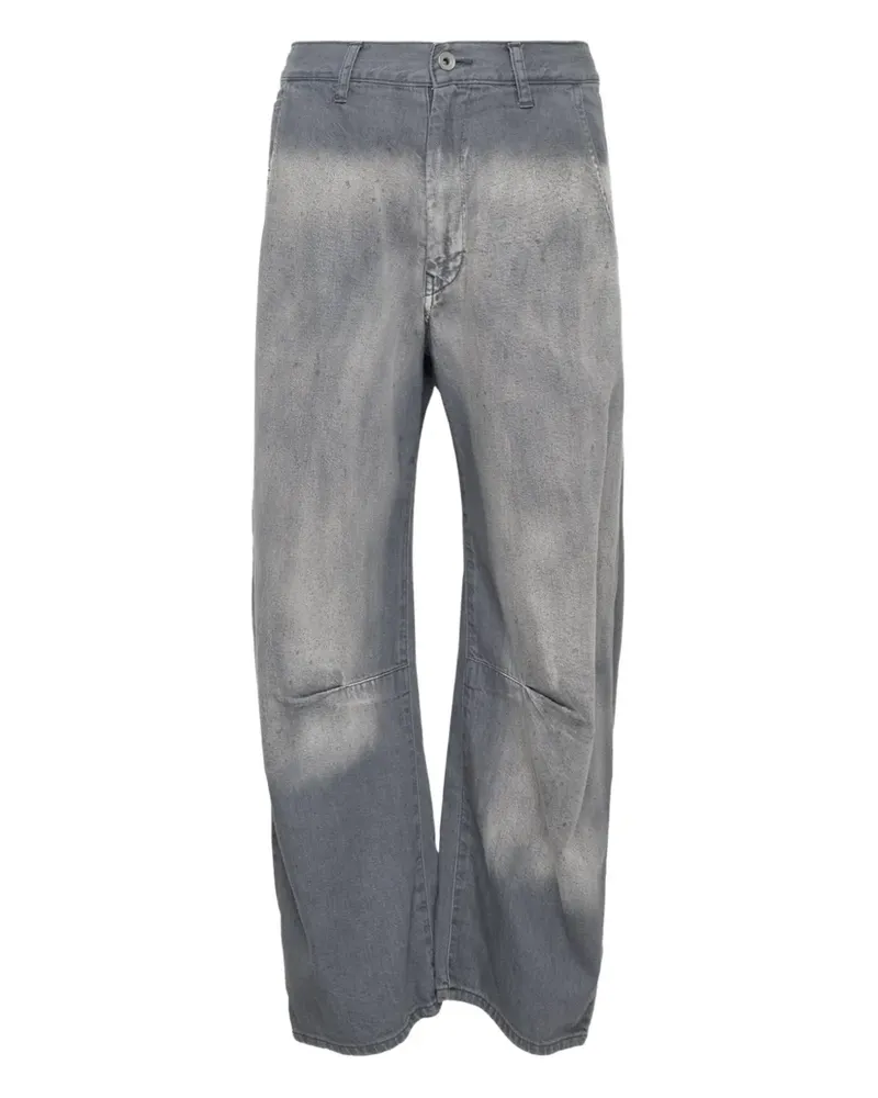 Yohji Yamamoto Wide-Leg-Jeans mit Einstecktuch - Grau Grau