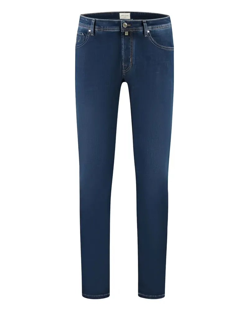 Jacob Cohën Five-Pocket-Jeans mit Logo-Patch - Blau Blau