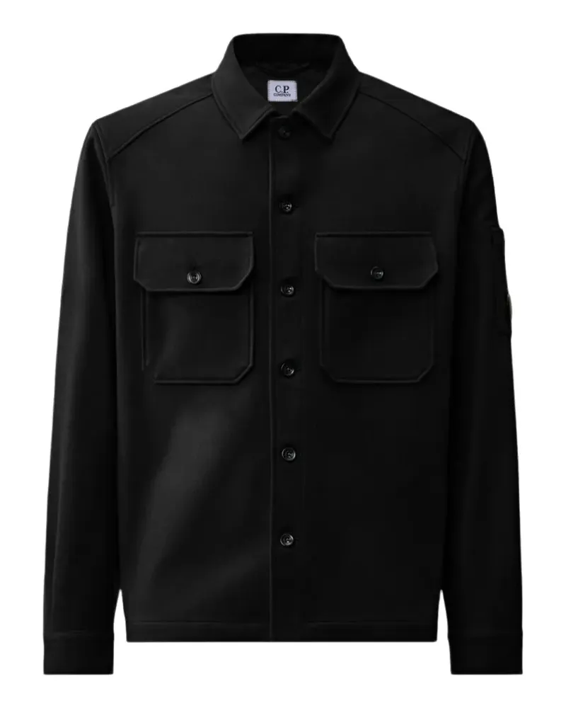 C.P. Company felted-wool lens button overshirt - Schwarz Schwarz