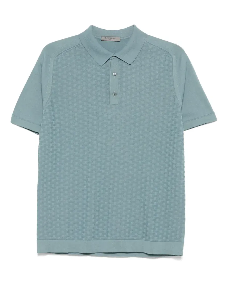 Corneliani Gestricktes Poloshirt - Blau Blau