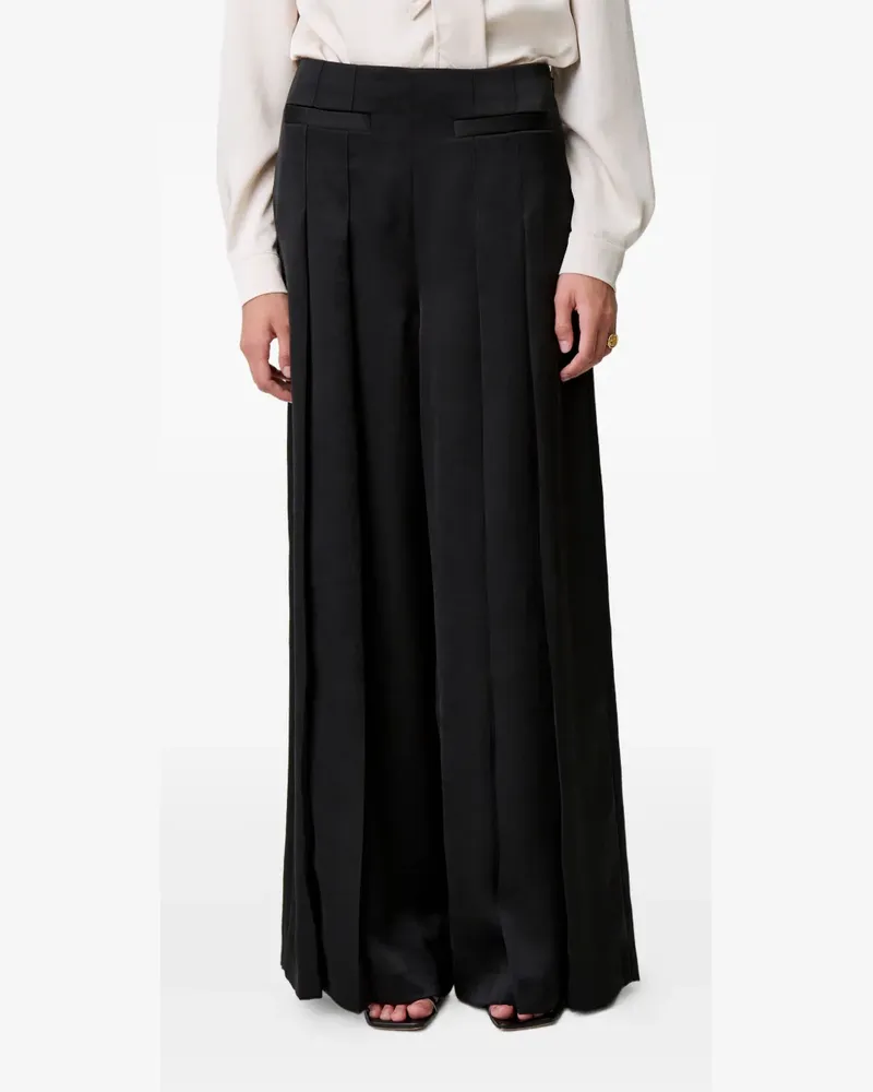 Claudie Pierlot Plissierte Palazzohose - Schwarz Schwarz