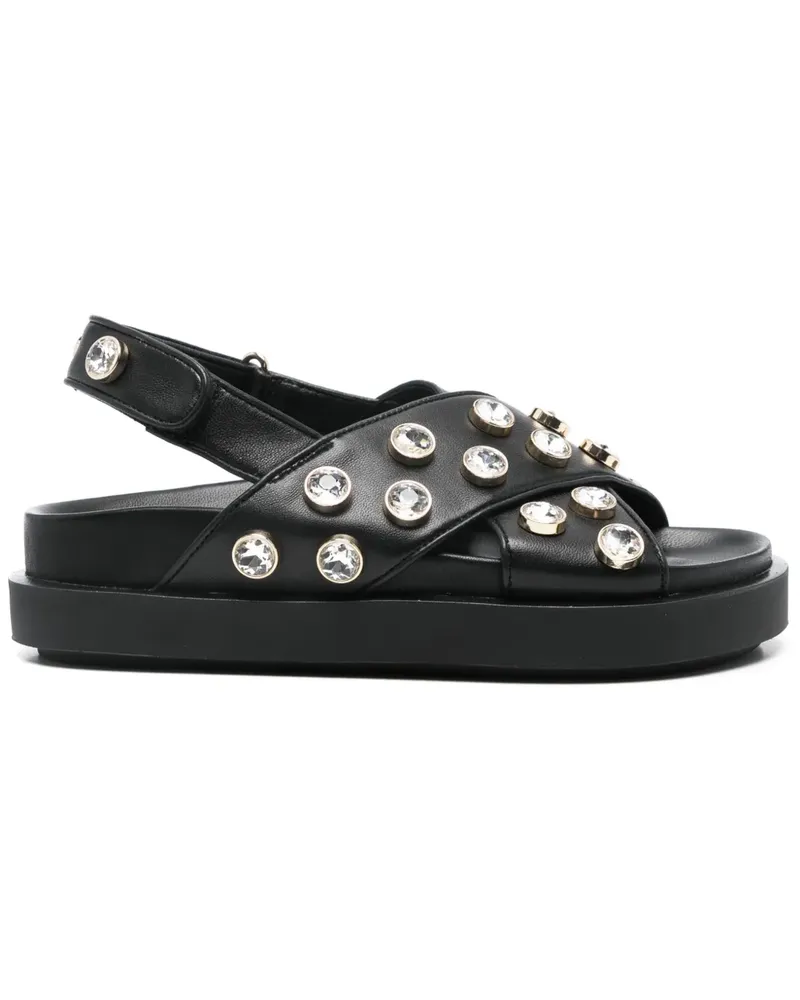 Maje Sandalen mit Kristallen - Schwarz Schwarz