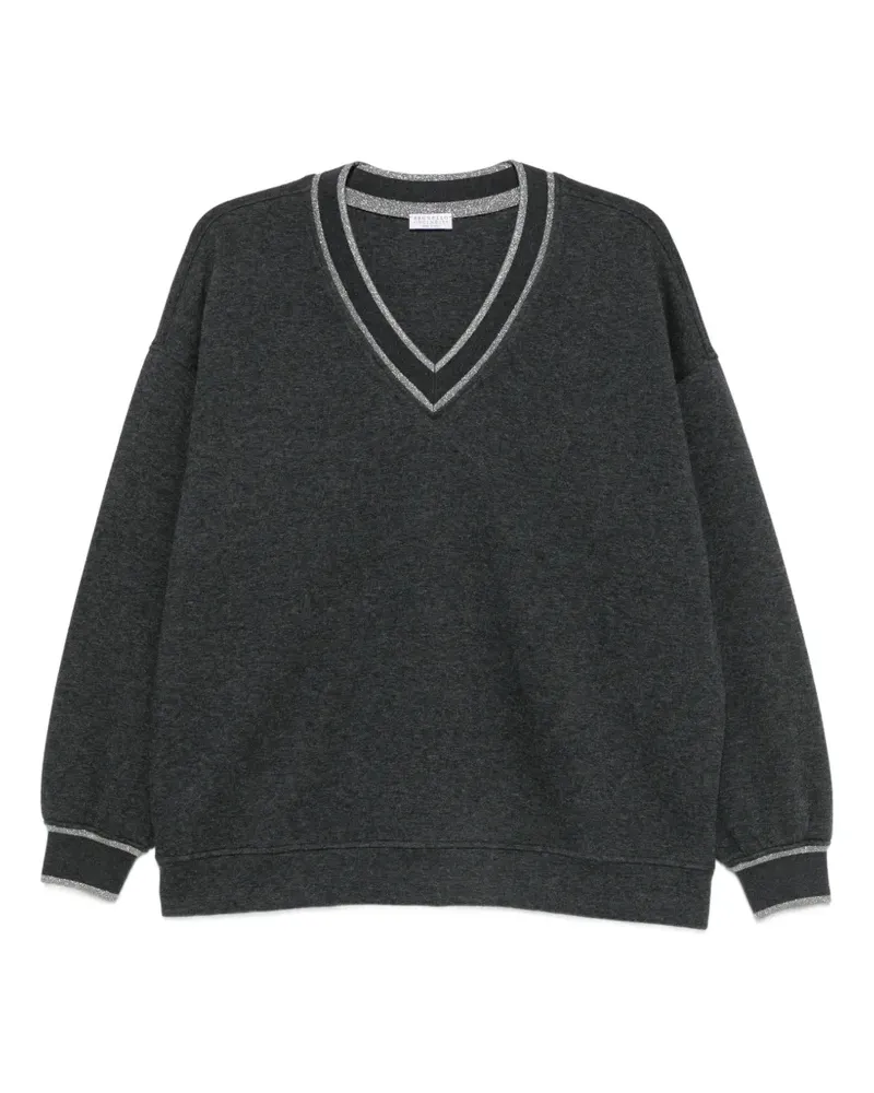 Brunello Cucinelli Sweatshirt mit V-Ausschnitt - Grau Grau