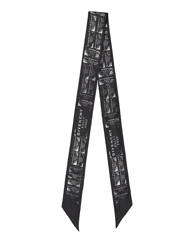 Givenchy logo-stamp silk scarf - Schwarz Schwarz