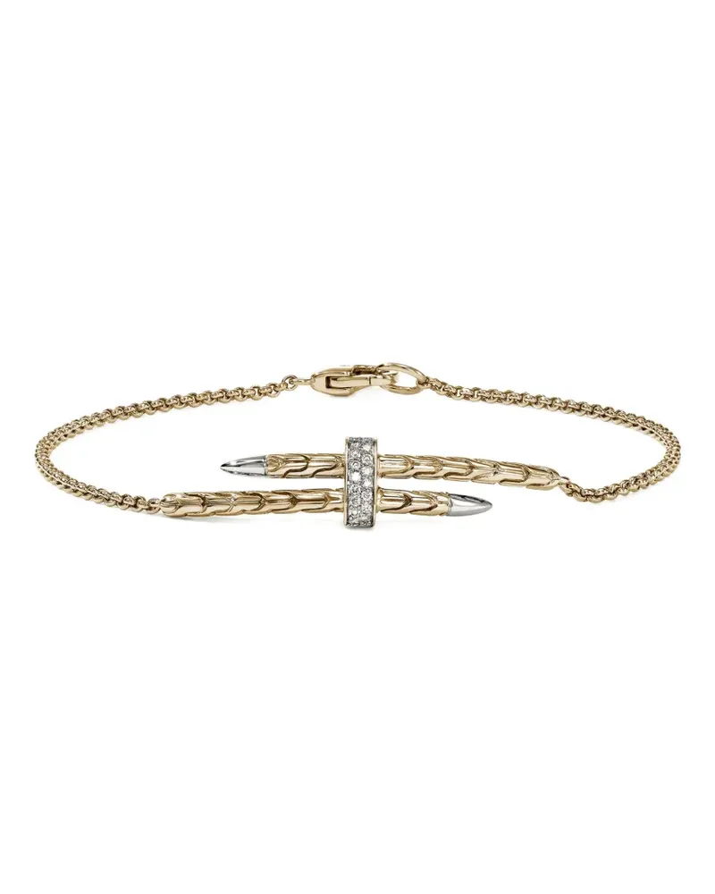 John Hardy 14K yellow gold diamond sterling silver bracelet - Silber Silber