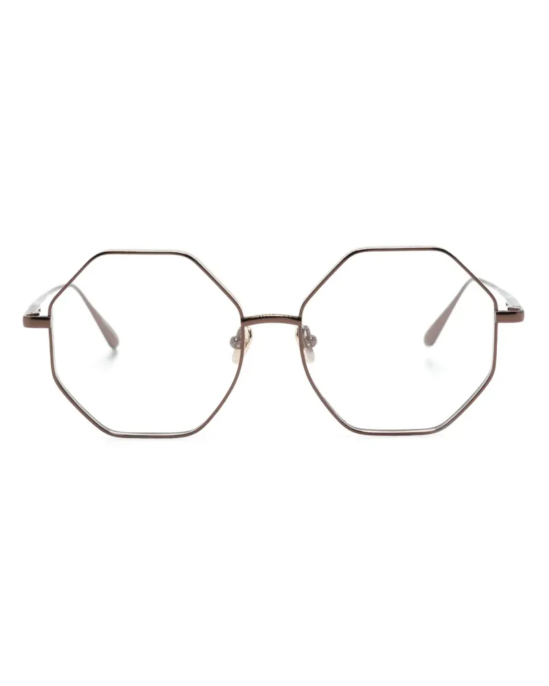 Linda Farrow Lianas Brille mit geometrischem Gestell - Braun Braun