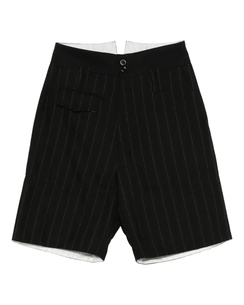Namacheko pinstripe shorts - Schwarz Schwarz