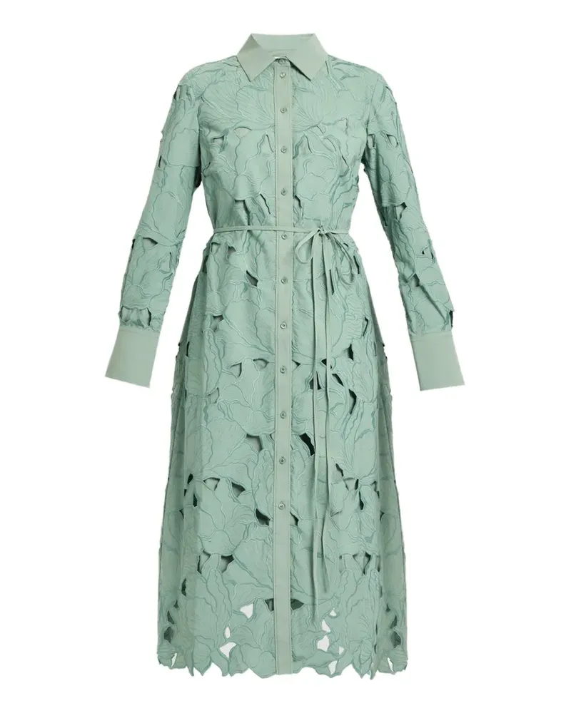 Erdem floral cut-out shirt dress - Grün Grün