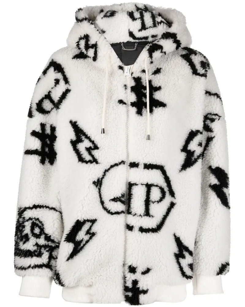 Philipp Plein Jacke mit Monogramm-Print - Weiß Weiß