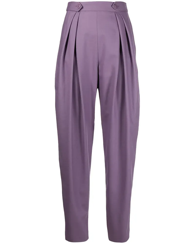 Alberta Ferretti Tapered-Hose mit Faltendetail - Violett Violett