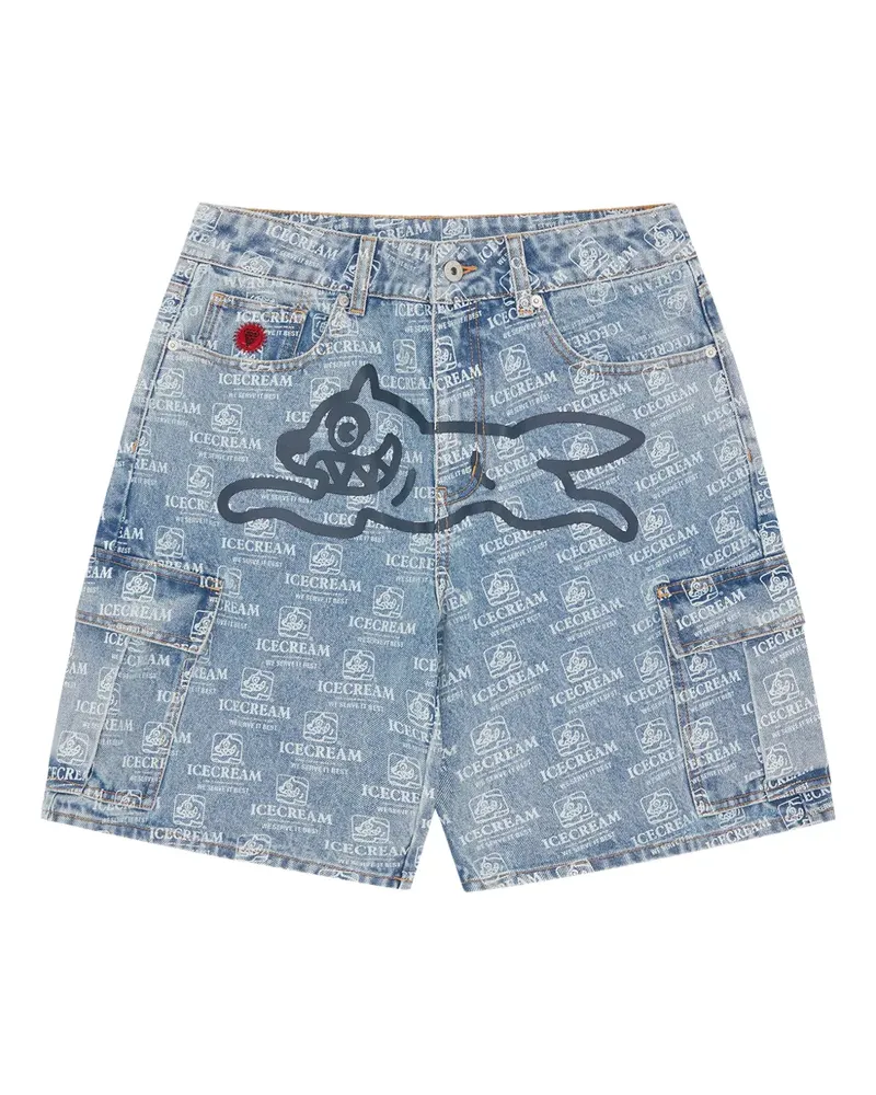 ICECREAM logo-print cargo shorts - Blau Blau