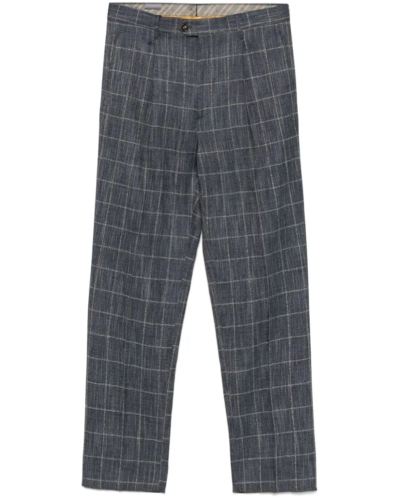 Etro Hose mit Windowpane-Muster - Blau Blau