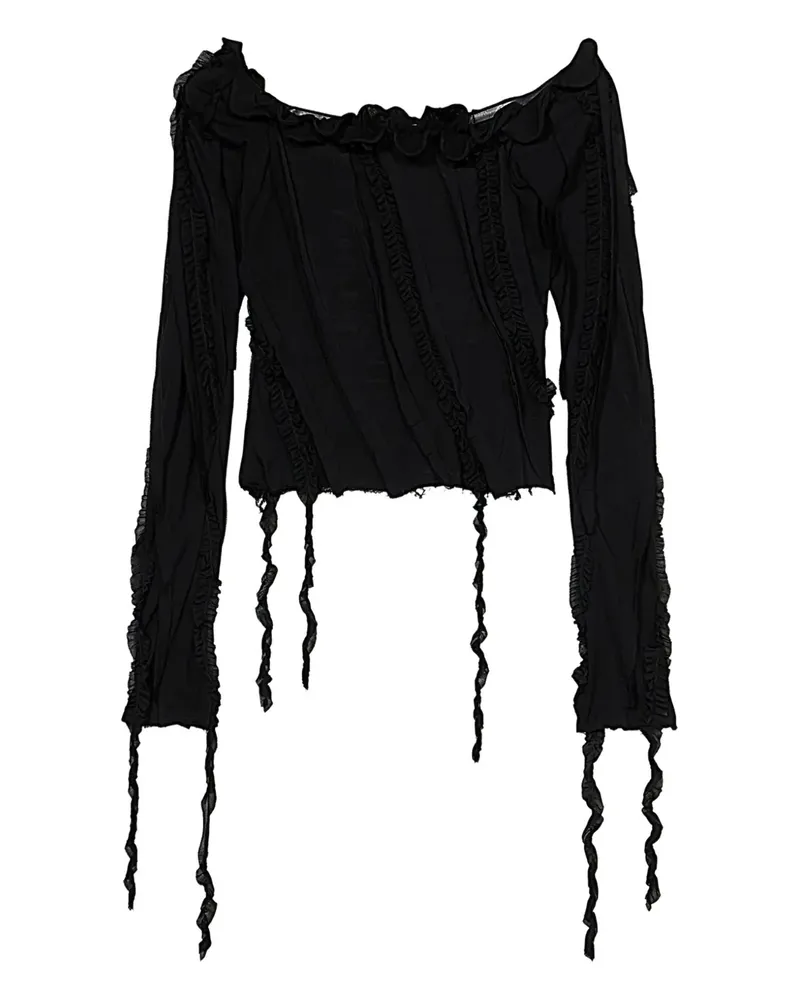 Blumarine Schulterfreies Cropped-Top - Schwarz Schwarz