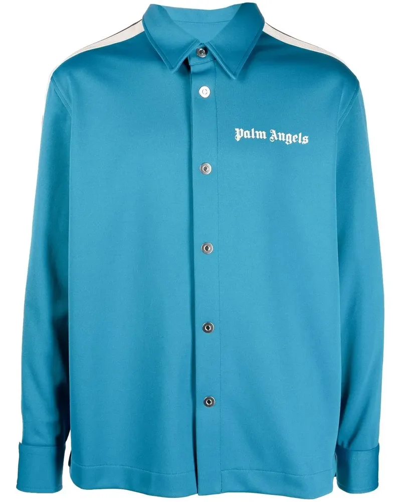 Palm Angels Hemd mit Logo-Print - Blau Blau