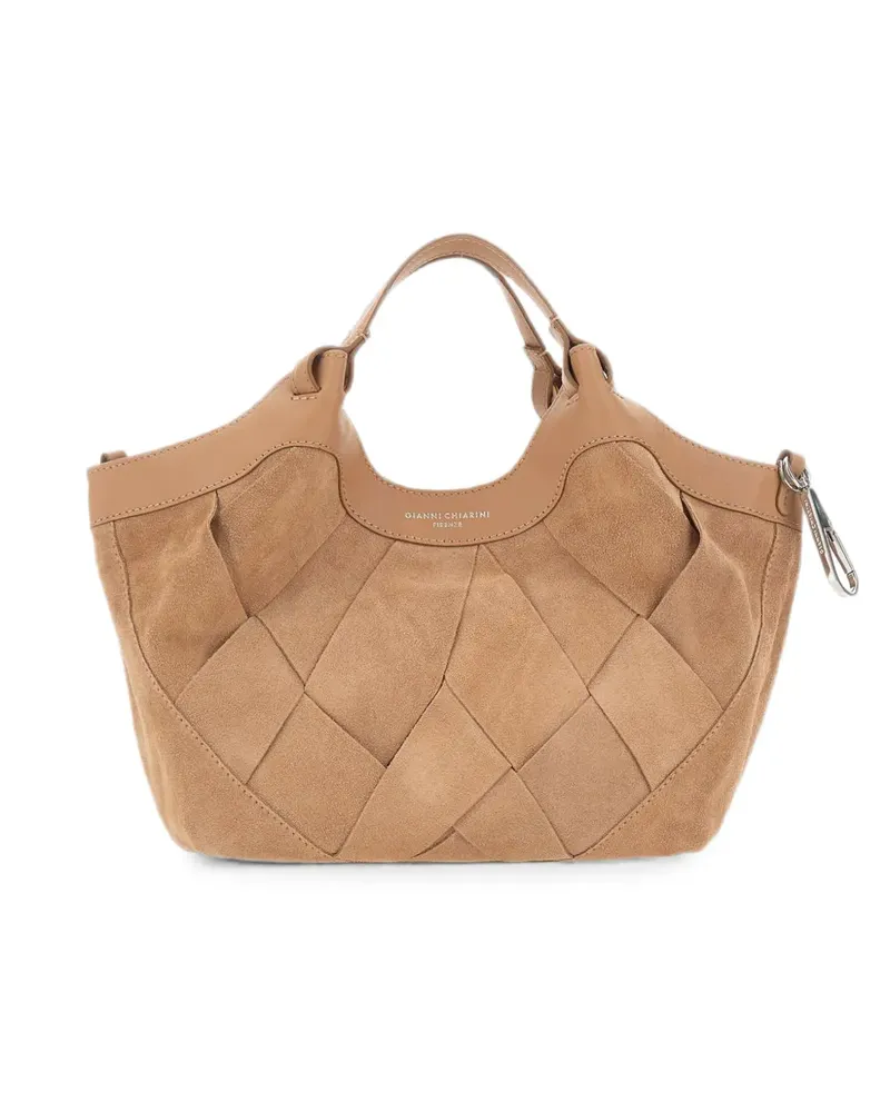 Gianni Chiarini Mittelgroße Dua Tote Bag mit Webmuster - Nude Nude
