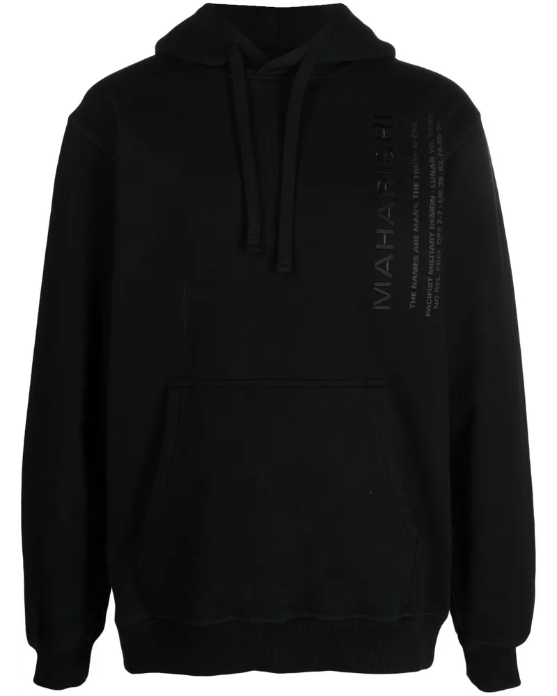 maharishi Hoodie mit Logo-Stickerei Schwarz