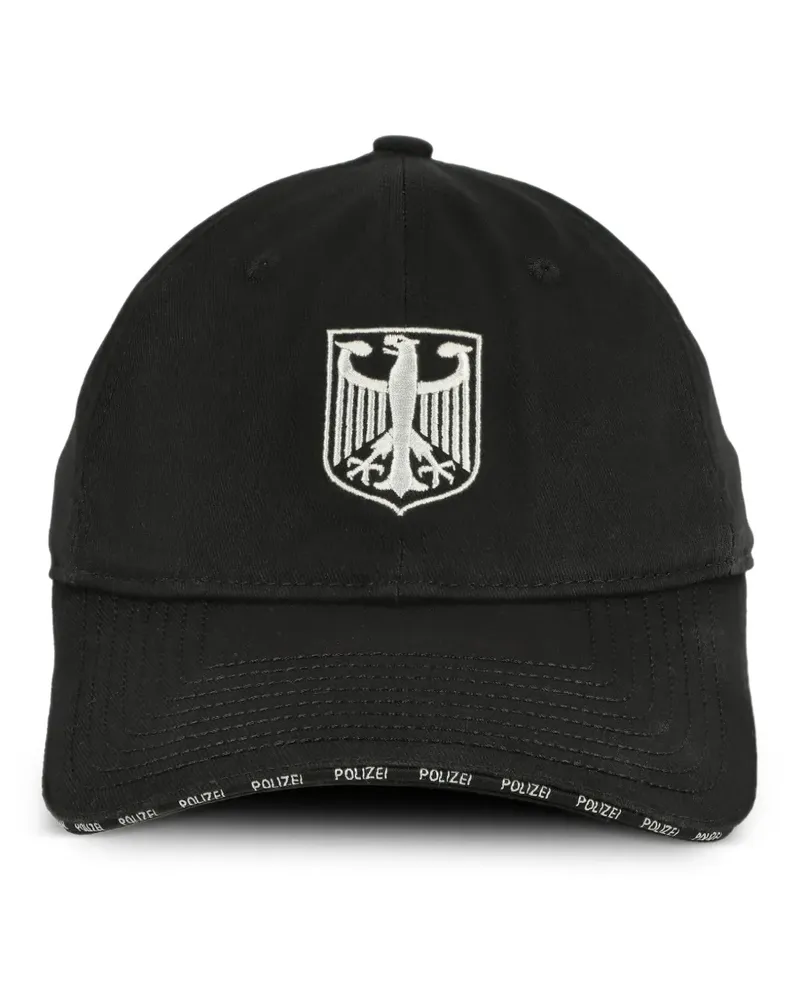 VETEMENTS Polizei Baseballkappe mit Adler-Emblem - Schwarz Schwarz