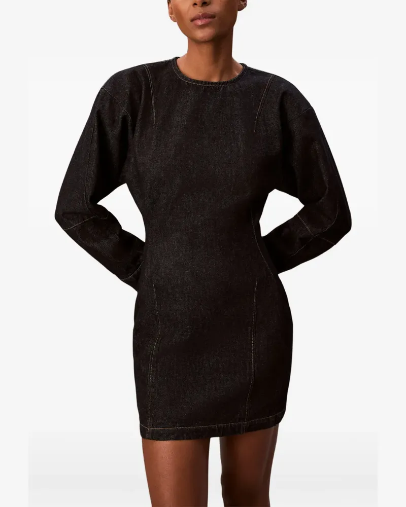 Calvin Klein long-sleeve zip-fastening mini dress - Blau Blau