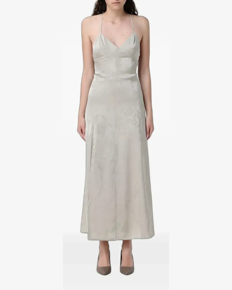 Armani Exchange damask-effect satin dress - Nude Nude