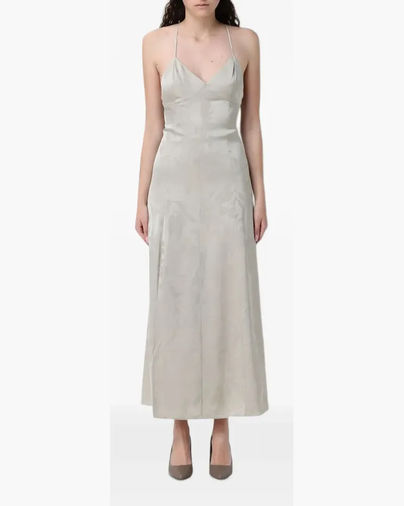 Armani Exchange damask-effect satin dress - Nude Nude