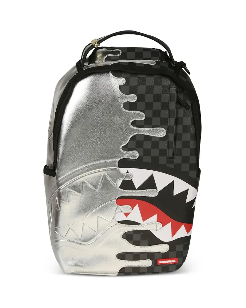 Sprayground checkered metallic-finish backpack - Schwarz Schwarz
