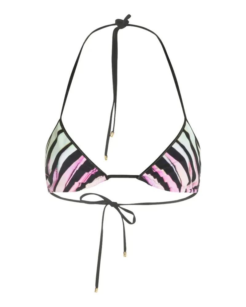 Roberto Cavalli zebra-print triangle bikini top - Schwarz Schwarz