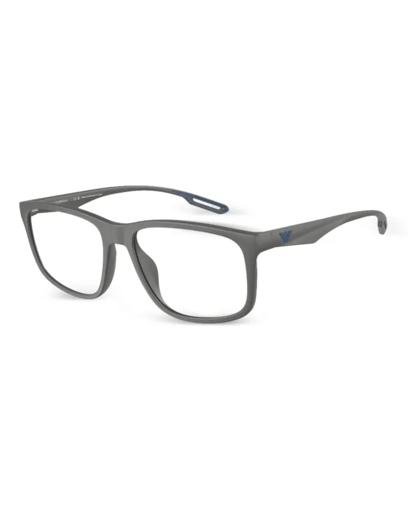 Emporio Armani Brille mit eckigem Gestell - Grau Grau