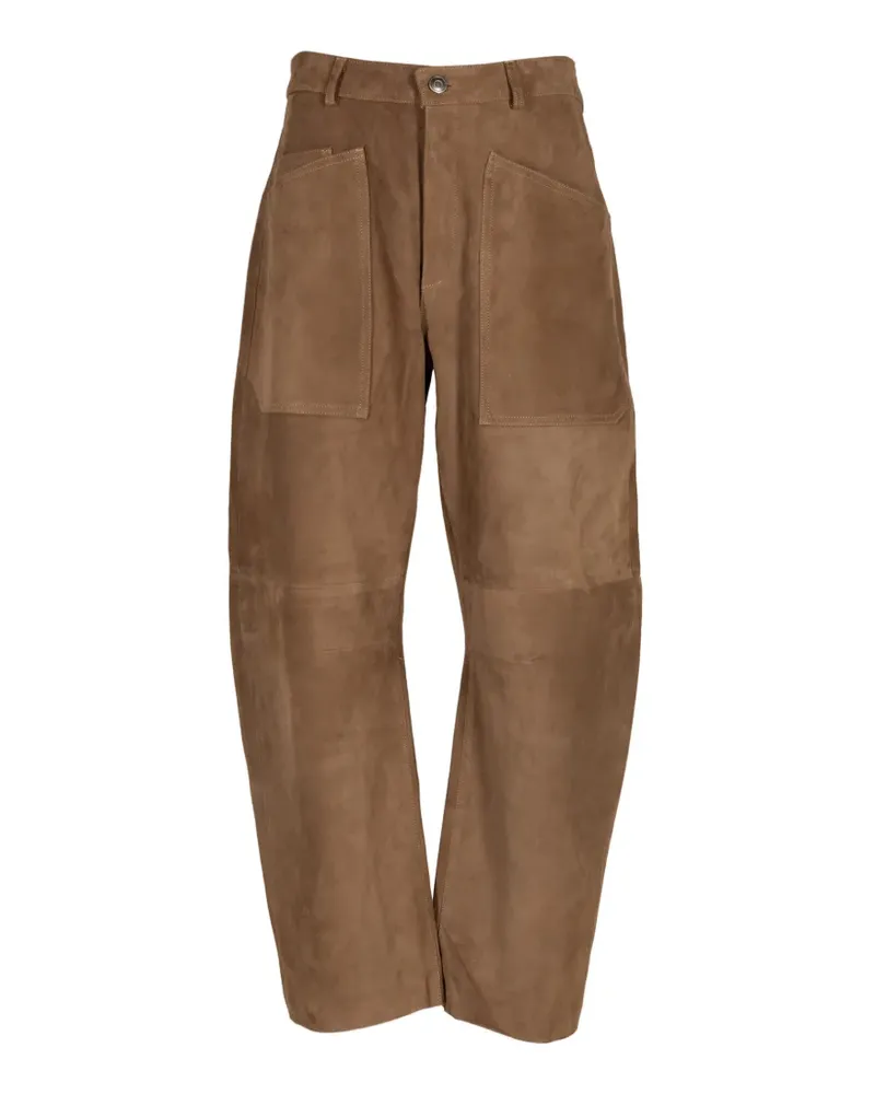 Giorgio Brato Hose mit Wildledereinsätzen - Braun Braun