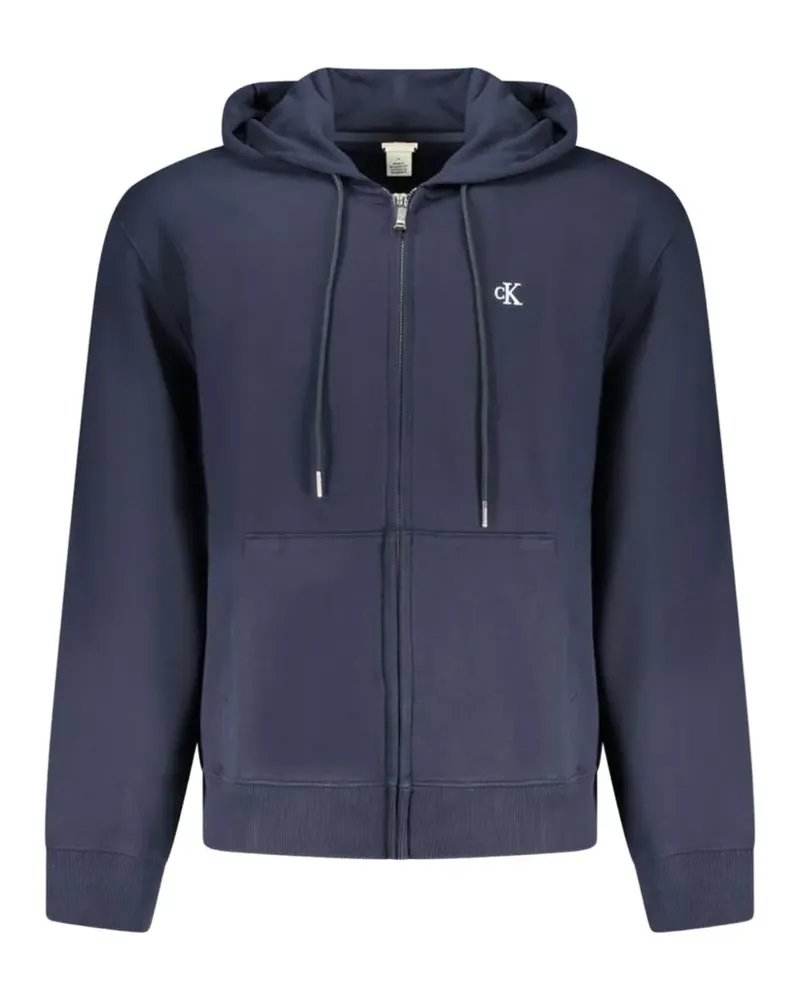 Calvin Klein logo-print zip-up hoodie - Blau Blau