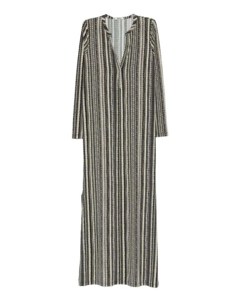 SIYU Gestreiftes Kleid - Grau Grau