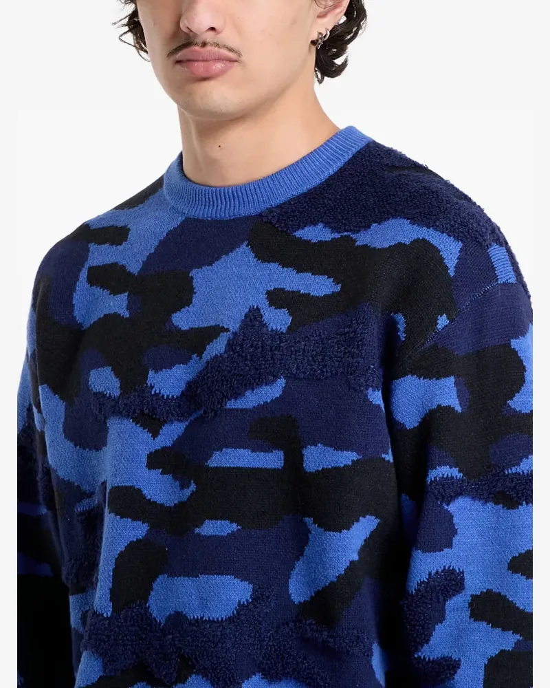 Dime Pullover mit Camouflage-Intarsie - Blau Blau