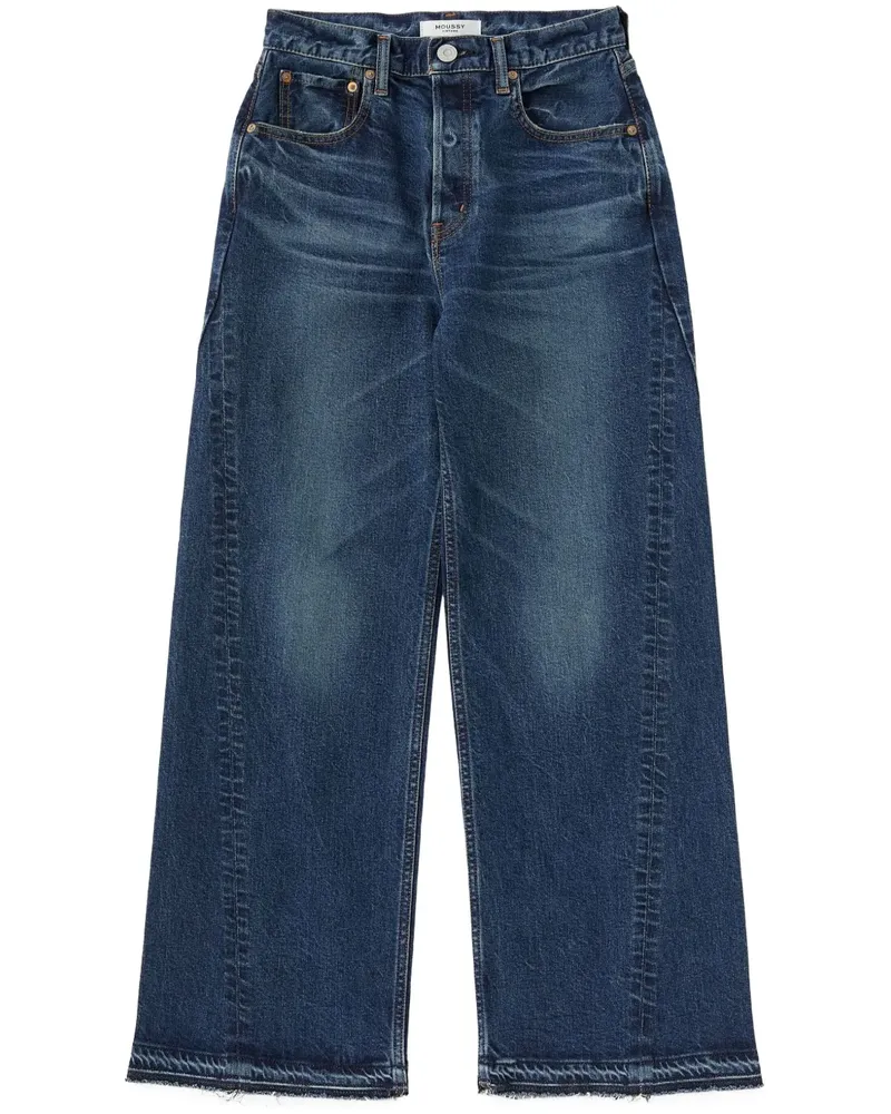 MOUSSY Espanola Wide-Leg-Jeans - Blau Blau