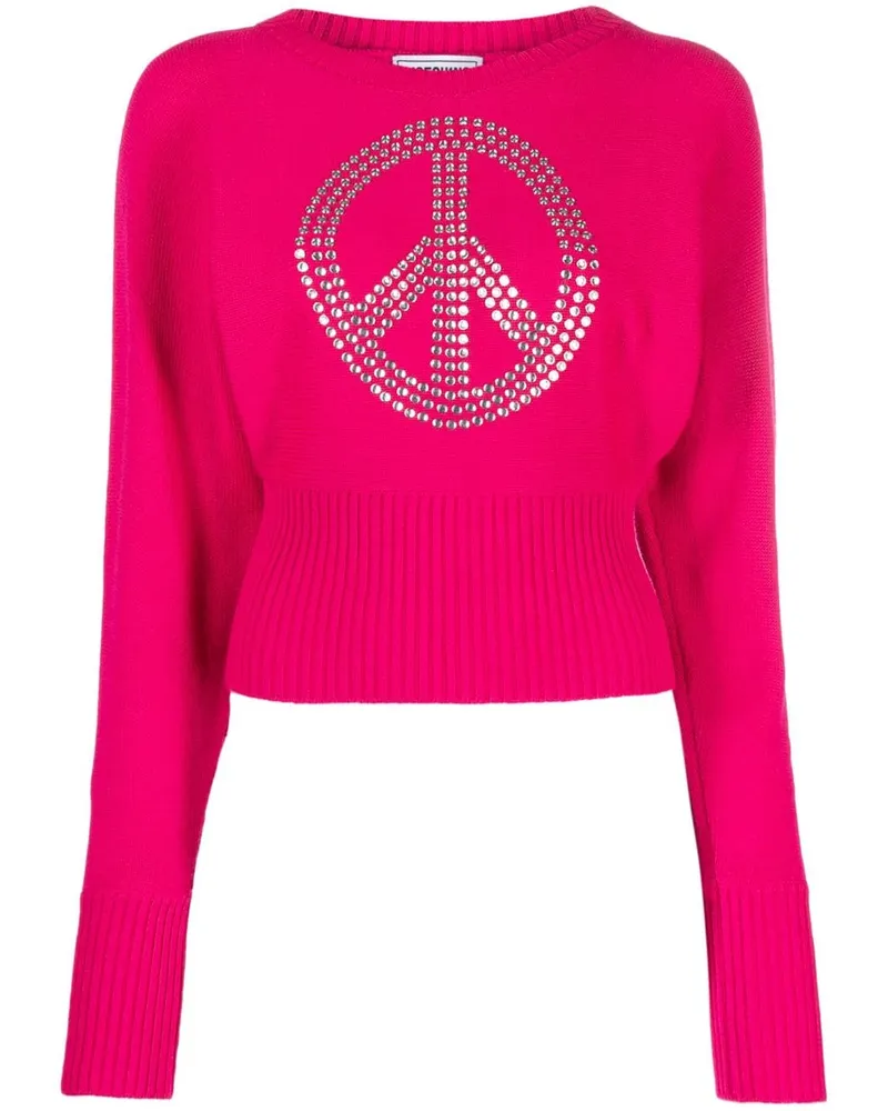 Moschino Pullover mit Strass-Logo - Rosa Rosa