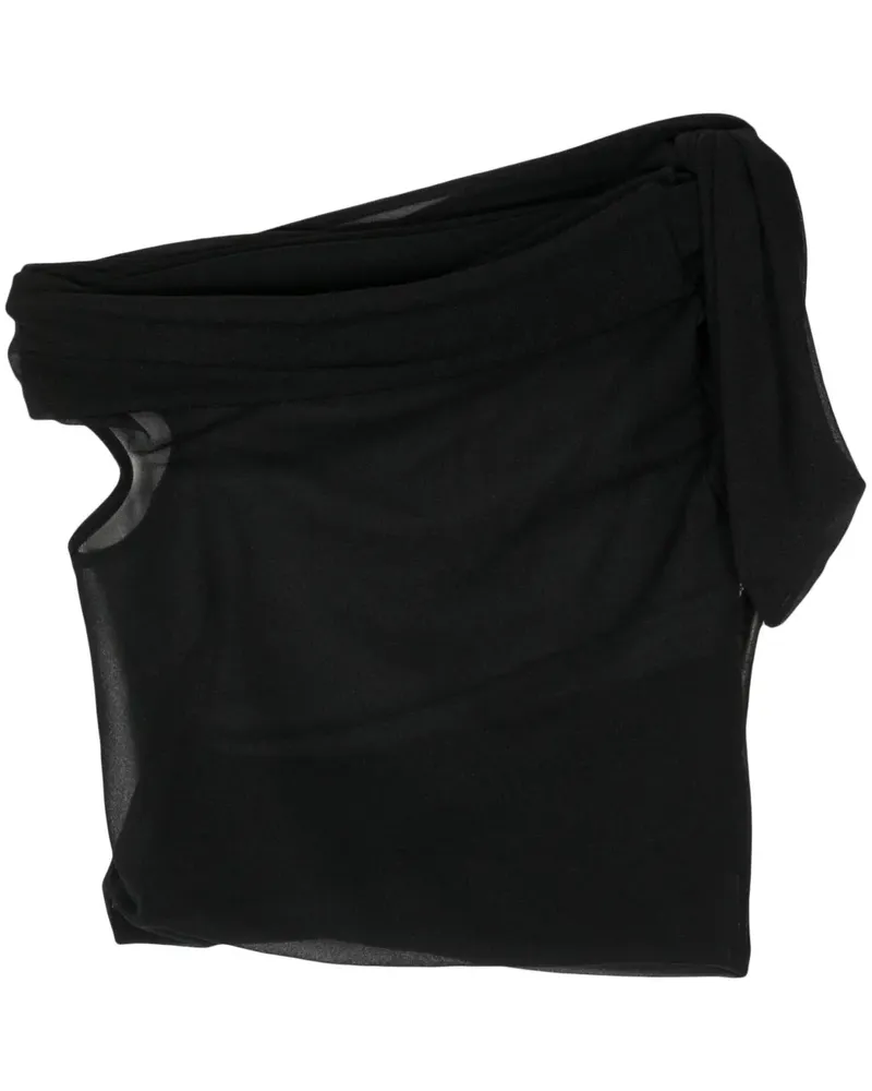 Rick Owens Lilies asymmetric jersey top - Schwarz Schwarz