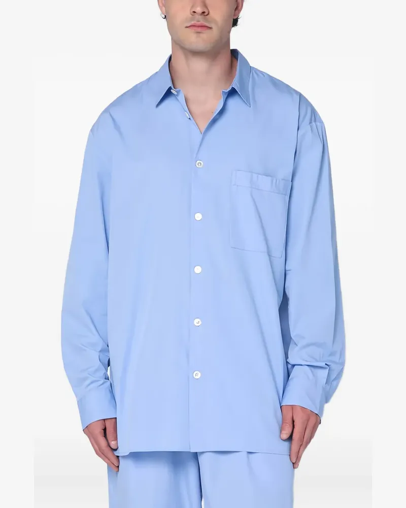 TEKLA Hemd mit Brusttasche - Blau Blau