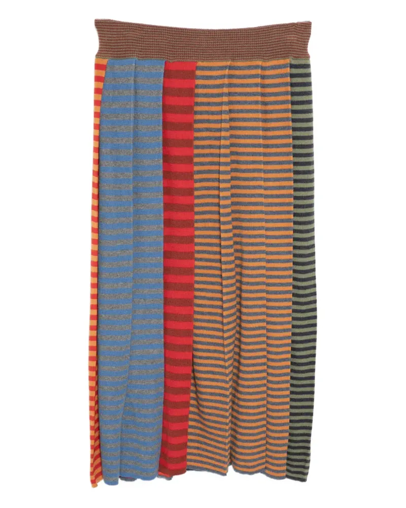 YANYAN KNITS striped pleated skirt - Grün Grün