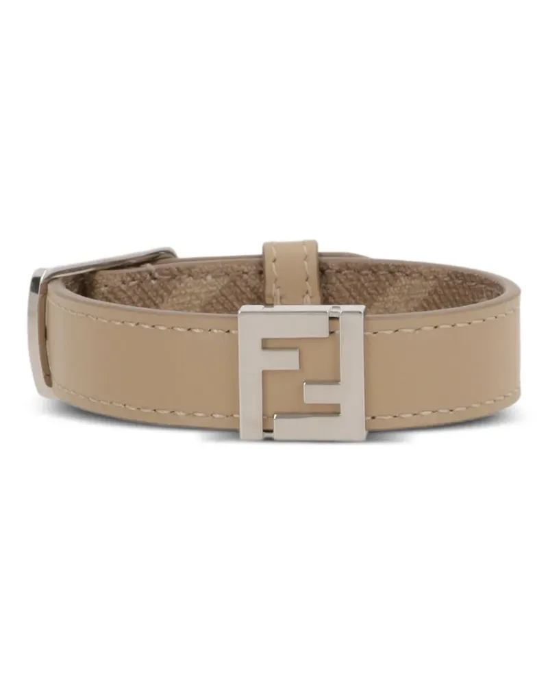 Fendi Lederarmband mit FF-Logo - Nude Nude